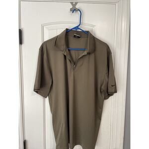 Vintage‎ Nike Shirt Polo Golf Tan/Brown Short Sleeve Swoosh Men's Size L